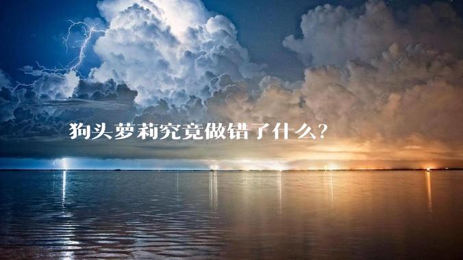 狗头萝莉究竟做错了什么？